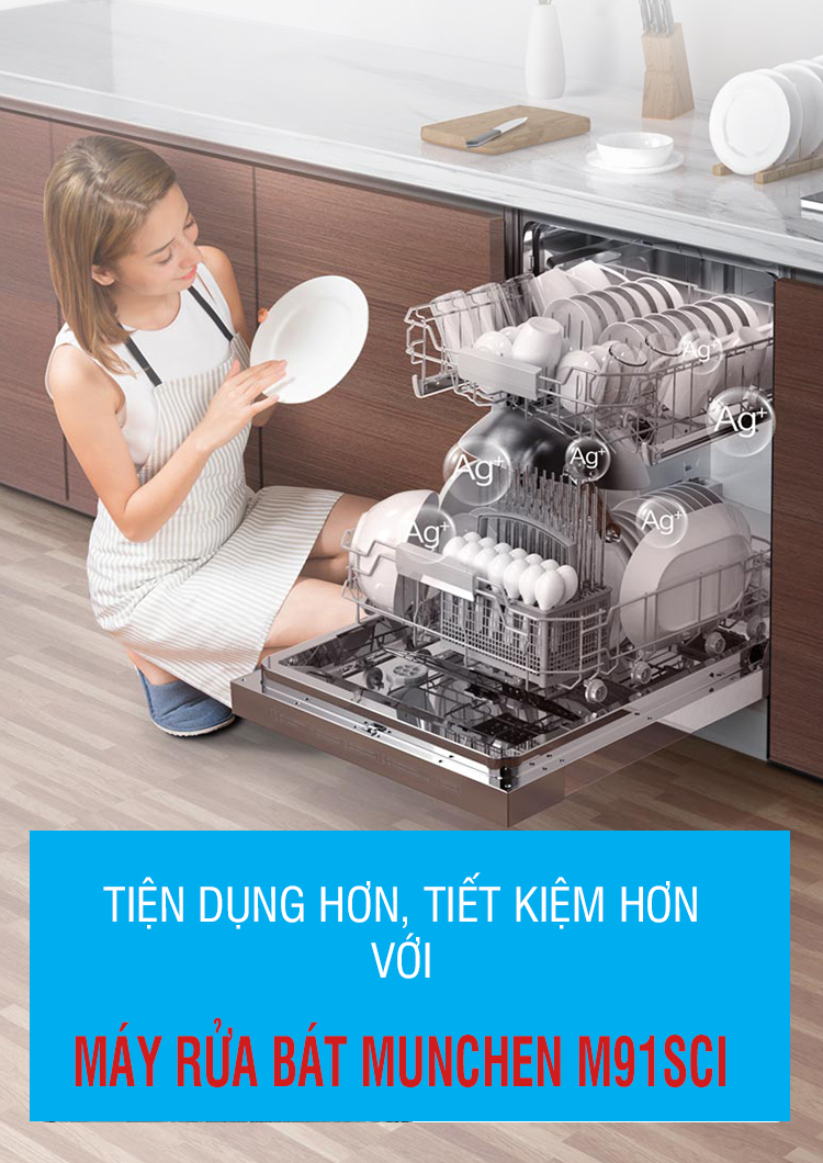 Máy rửa bát Munchen M91SCI