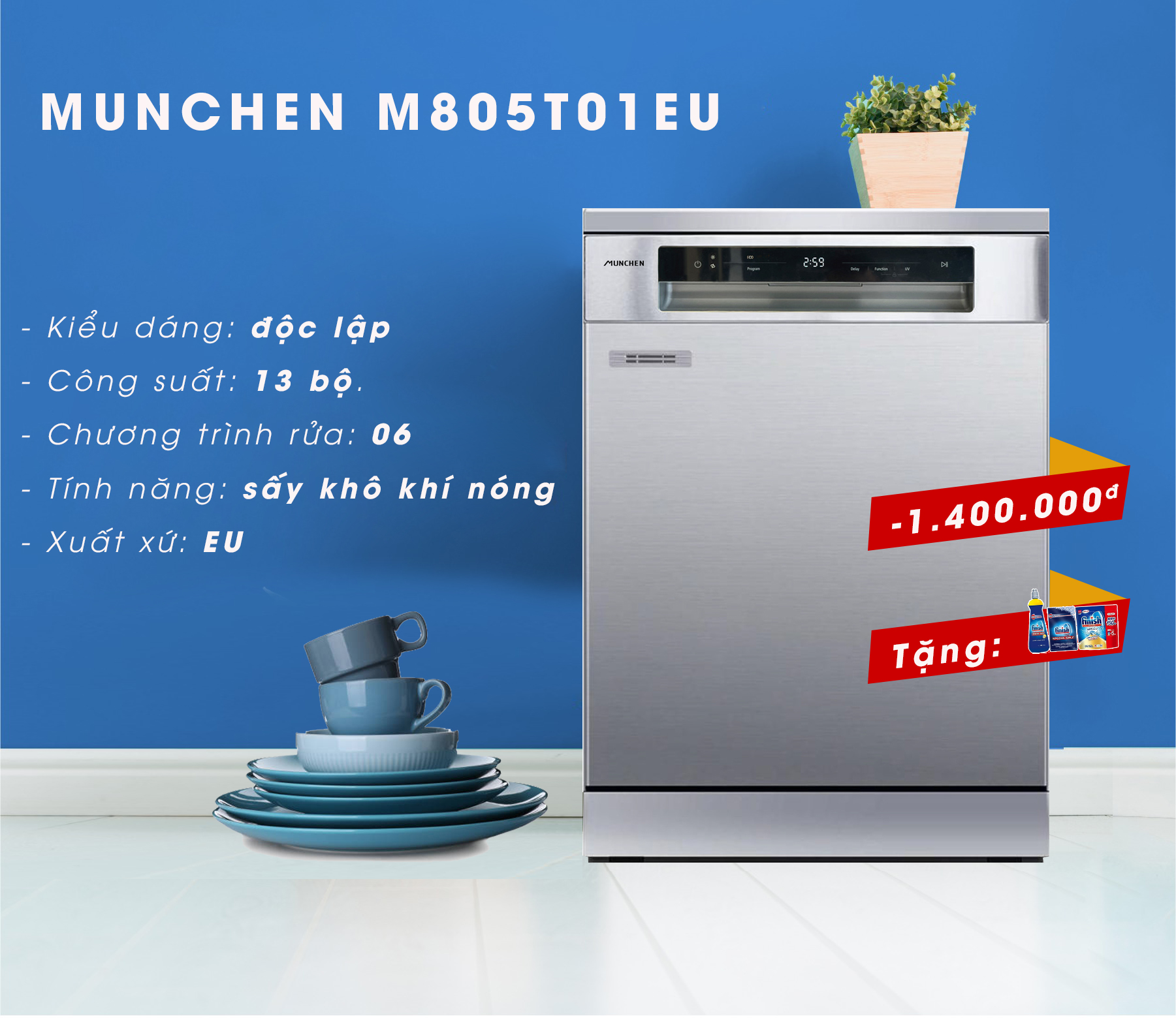 SO SÁNH MÁY RỬA BÁT MUNCHEN VÀ BOSCH