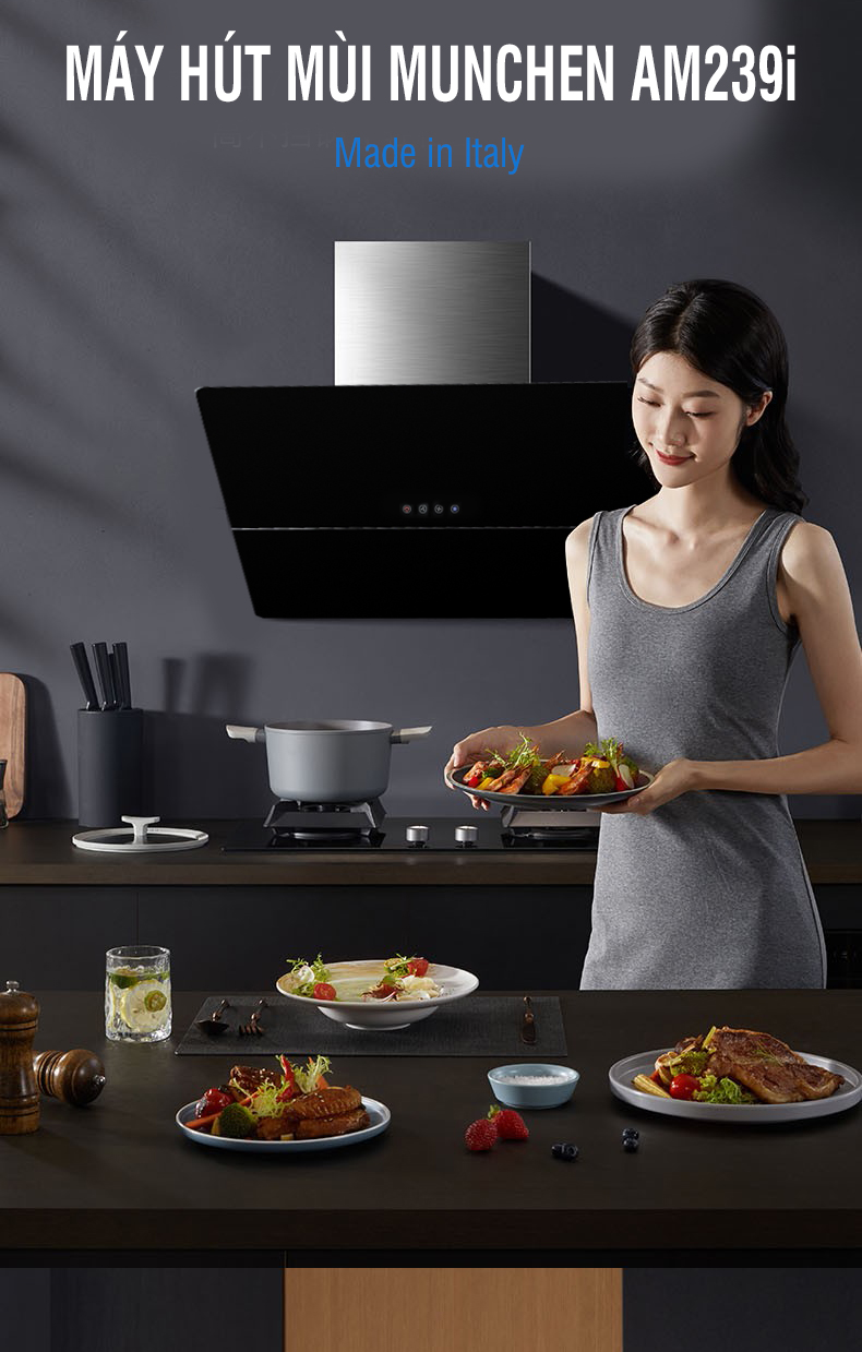 Thiết kế của máy hút mùi Munchen AM239i
