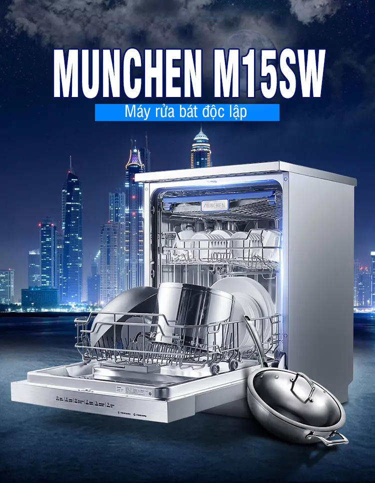 Thiết kế của máy rửa bát Munchen M15SW bắt mắt