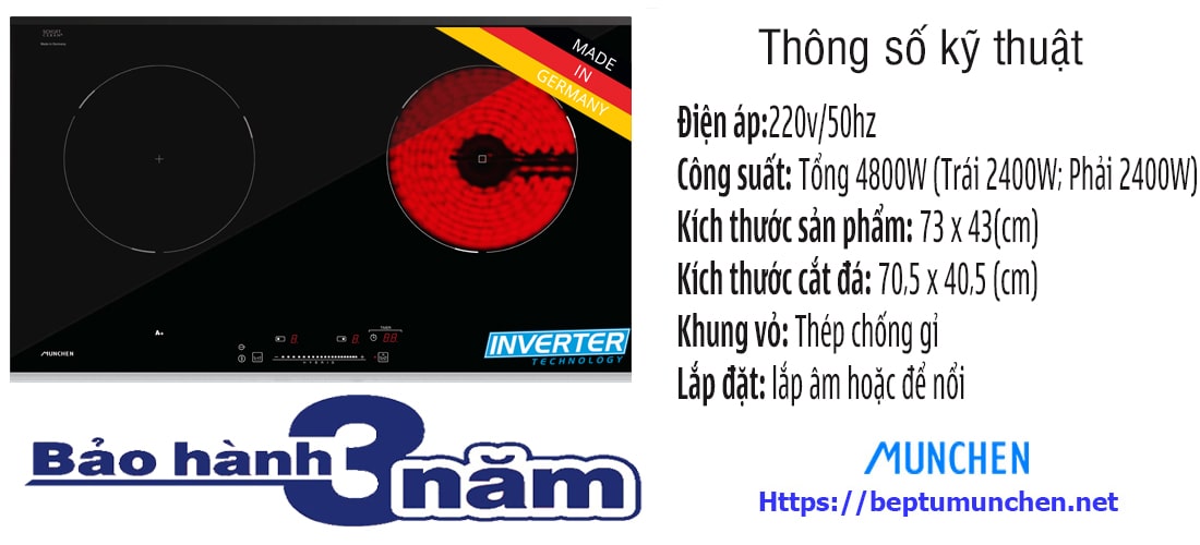 Thông số bếp điện từ Munchen GM6629S