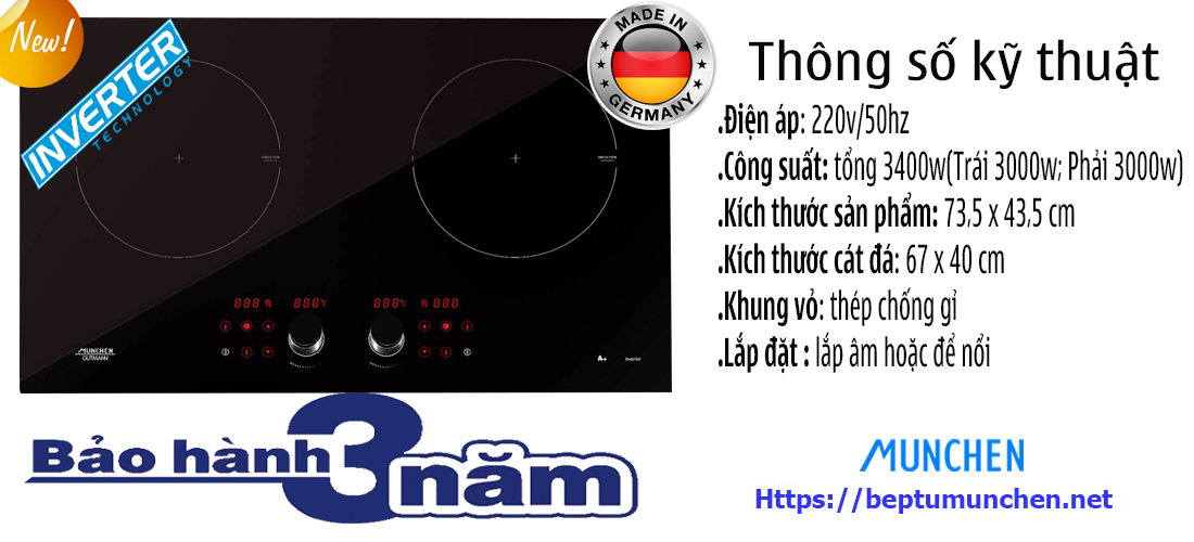 Thông số bếp từ munchen GM 292