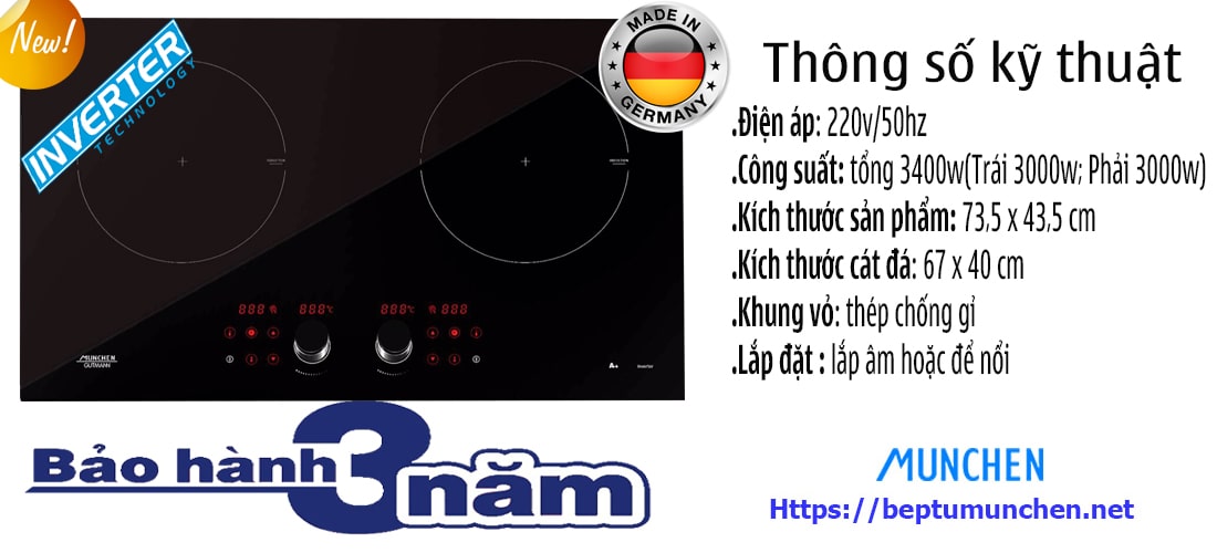 Thông số bếp từ Munchen GM 292