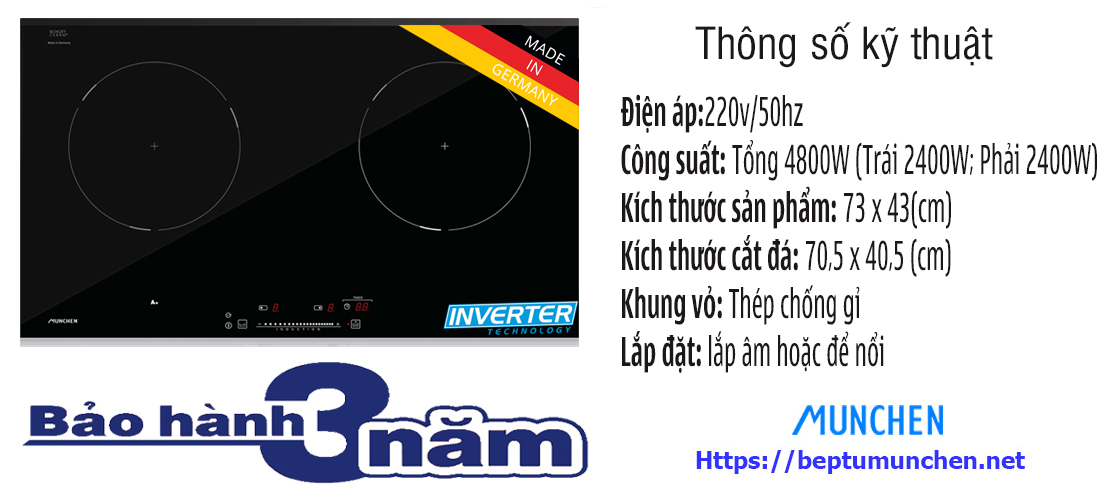 Thông số bếp từ Munchen GM6628S