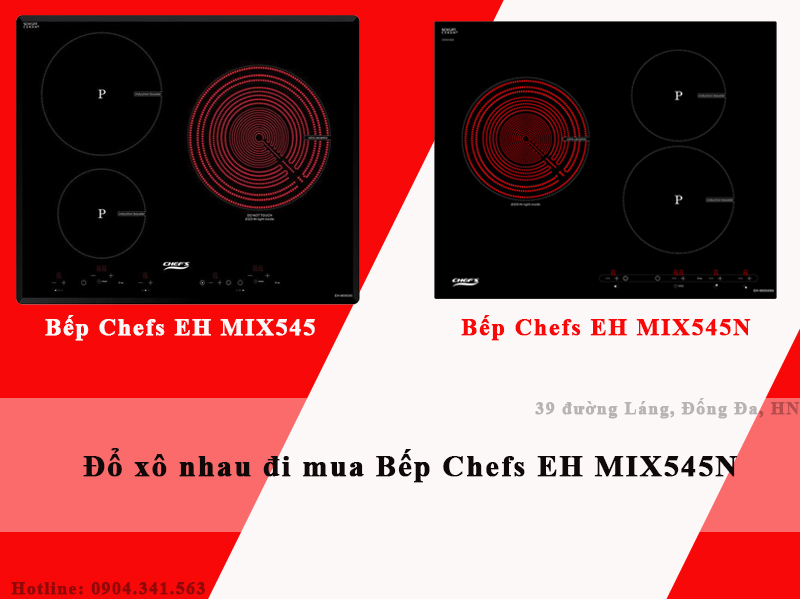 Bếp điện từ Chefs EH MIX545N phiên bản mới và cũ