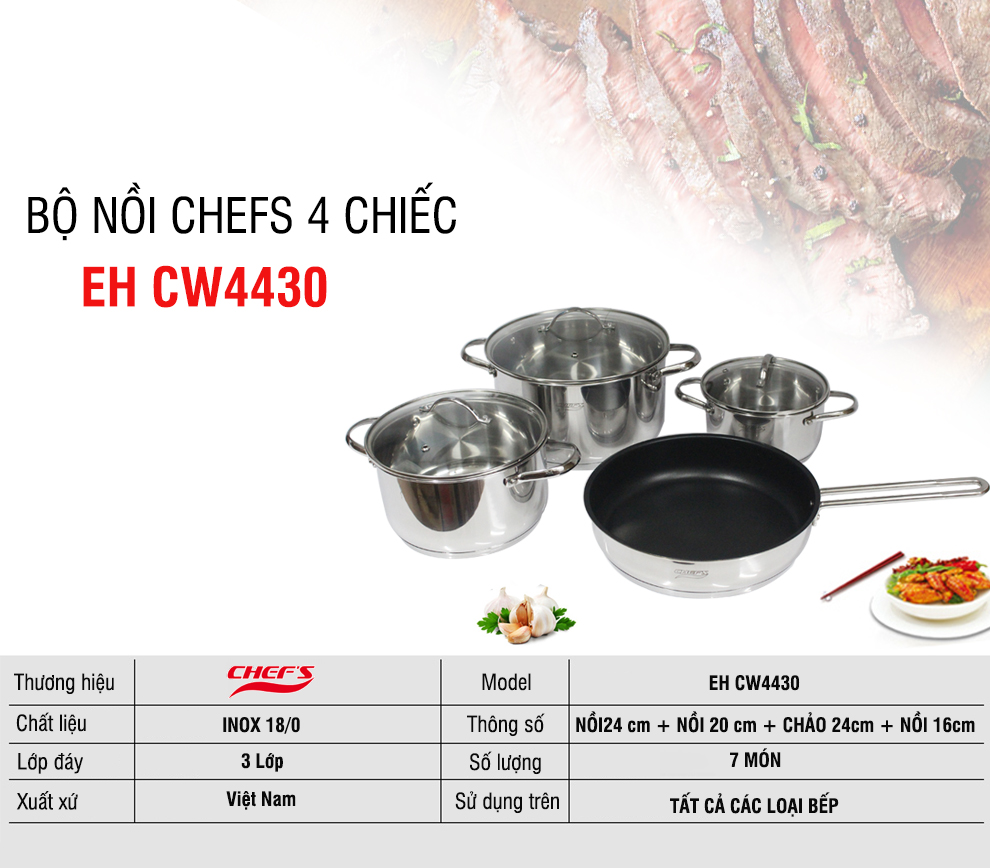 Thông tin bộ nồi Chefs EH CW4430