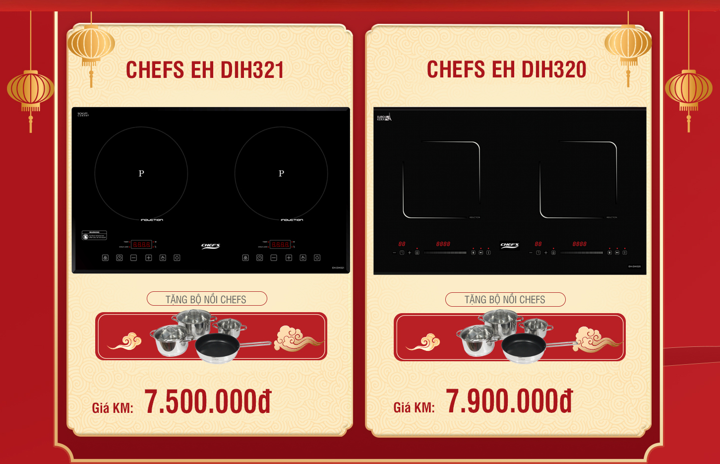 so sánh bếp từ chefs eh dih320 và dih321