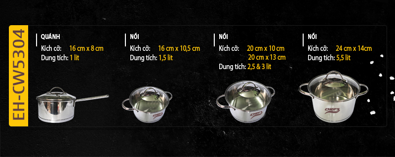 bộ nồi chefs eh cw5304
