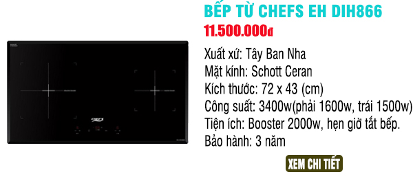 bếp từ chefs eh dih866 nhập nhẩu Tây Ban Nha