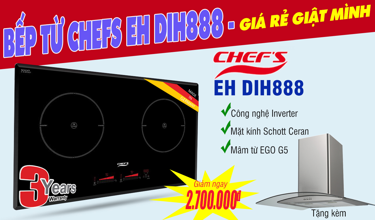 Bếp từ Chefs EH DIH888 giảm trực tiếp 2 triệu 7