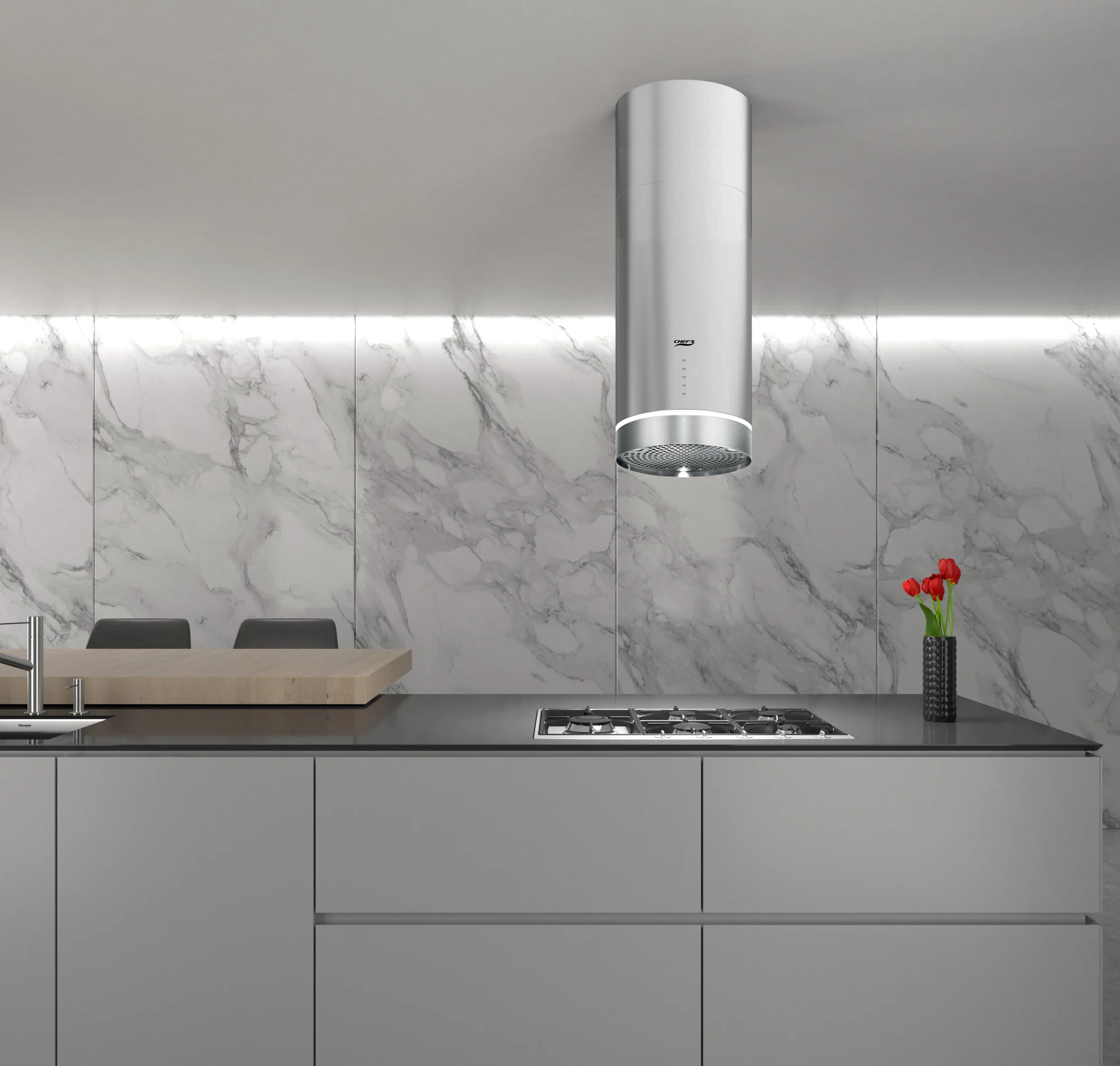 Máy hút mùi Chefs đảo R822E3