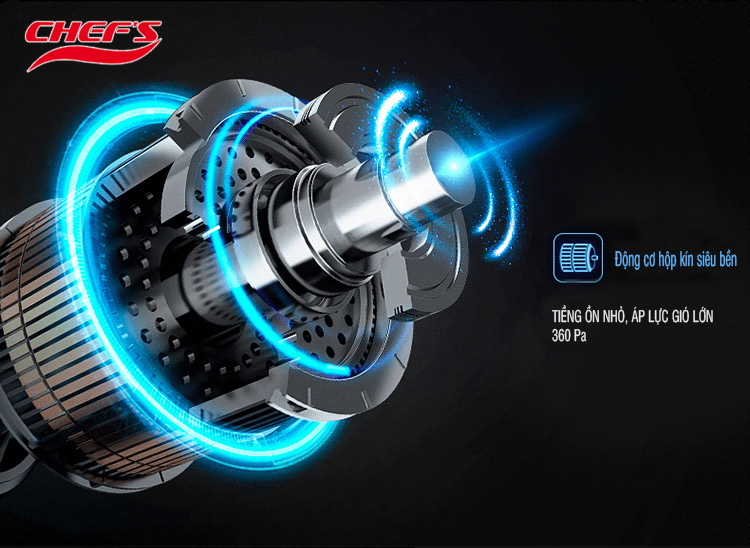 Độ ồn của máy hút mùi Chefs R502E7 giảm 1/3 so với R501E7