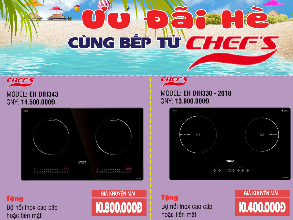 khuyến mãi bếp từ chefs eh dih330 và dih343
