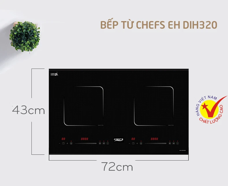 Thiết kế của bếp từ Chefs EH DIH320