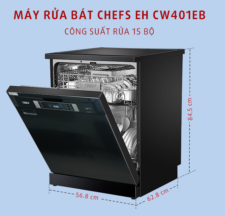 Thiết kế của máy rửa bát Chefs EH CW401EB