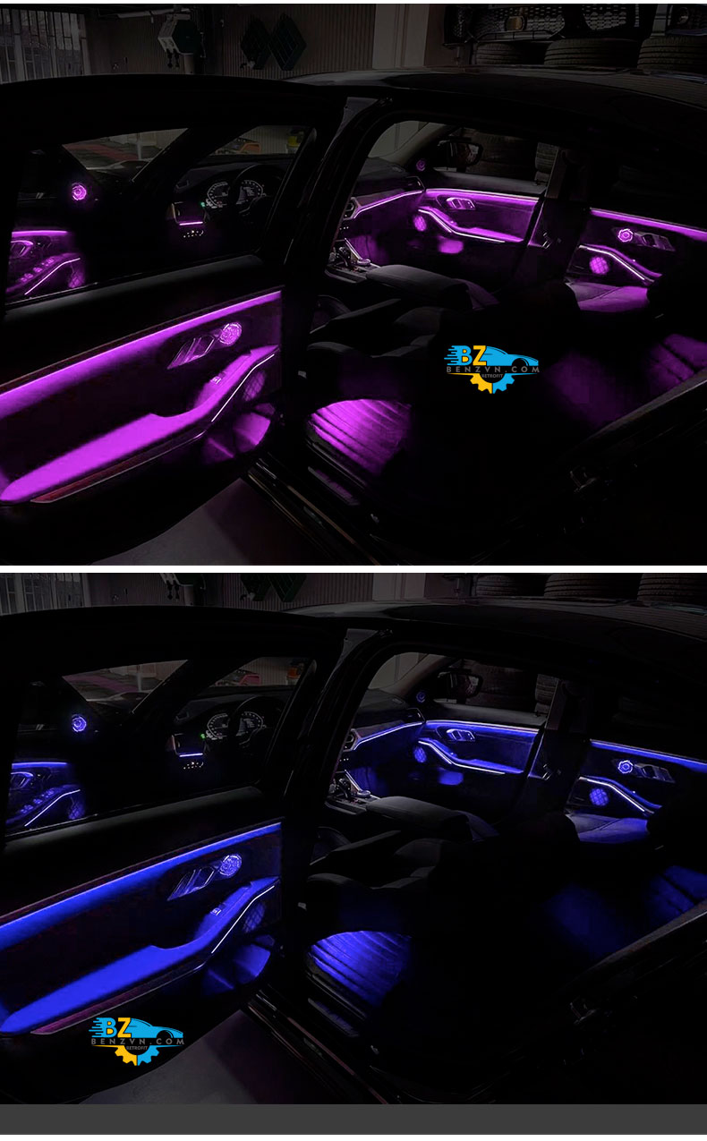 ảnh đèn màu nội thất xe BMW 320i