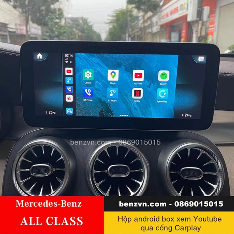 độ màn hình android xe mercedes