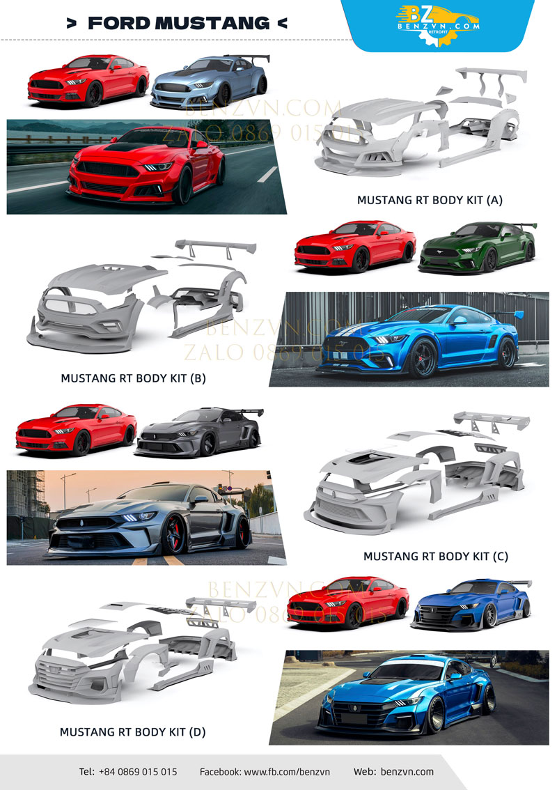 Nâng cấp body kit cho xe Ford Mustang