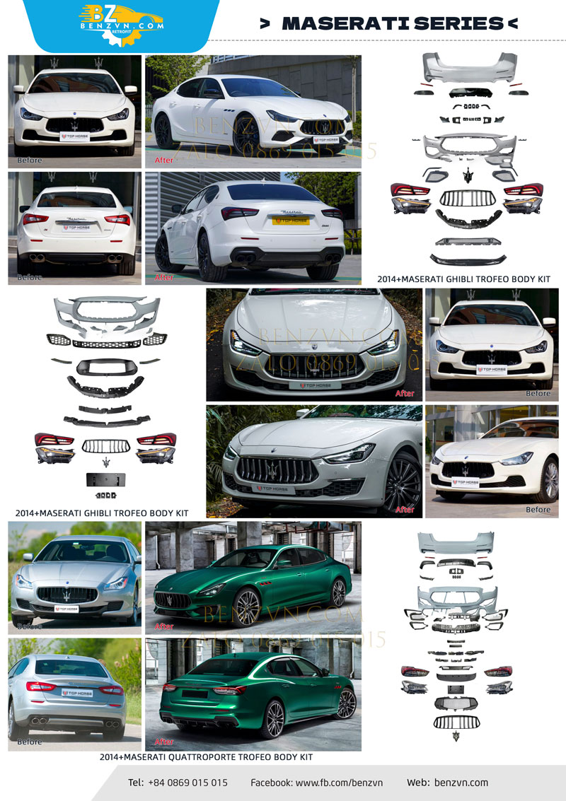 body kit, phụ kiện cho xe Maserati