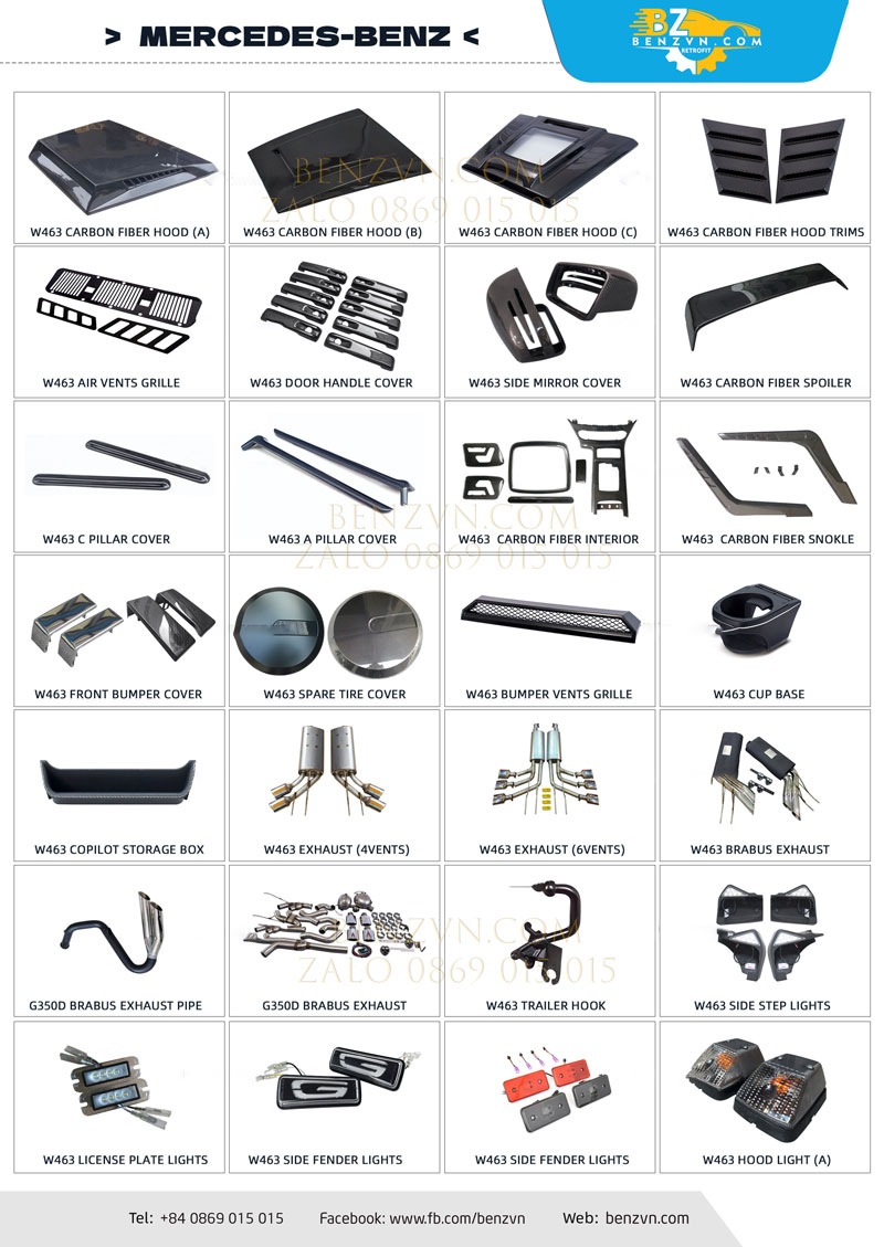 phụ kiện cho xe Mercedes G63 AMG