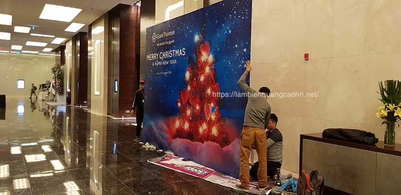 backdrop giáng sinh, làm backdrop, backdrop hội nghị