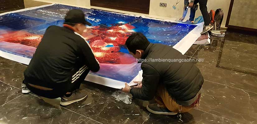 backdrop giáng sinh, làm backdrop, backdrop hội nghị