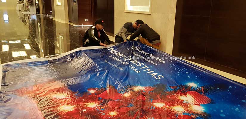 backdrop giáng sinh, làm backdrop, backdrop hội nghị