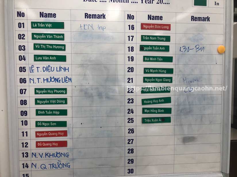 Bảng mica gắn tem nam châm, mica nam châm, bảng từ mica