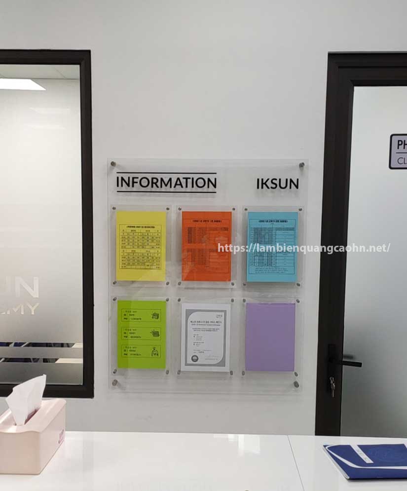 Bảng mica gắn tem nam châm, mica nam châm, bảng từ mica