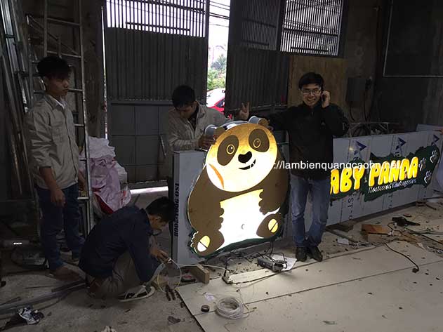 chữ mica nổi, biển alu chữ nổi, biển chữ nổi, biển mica chữ nổi, chữ hộp đèn, biển quảng cáo trường mầm non