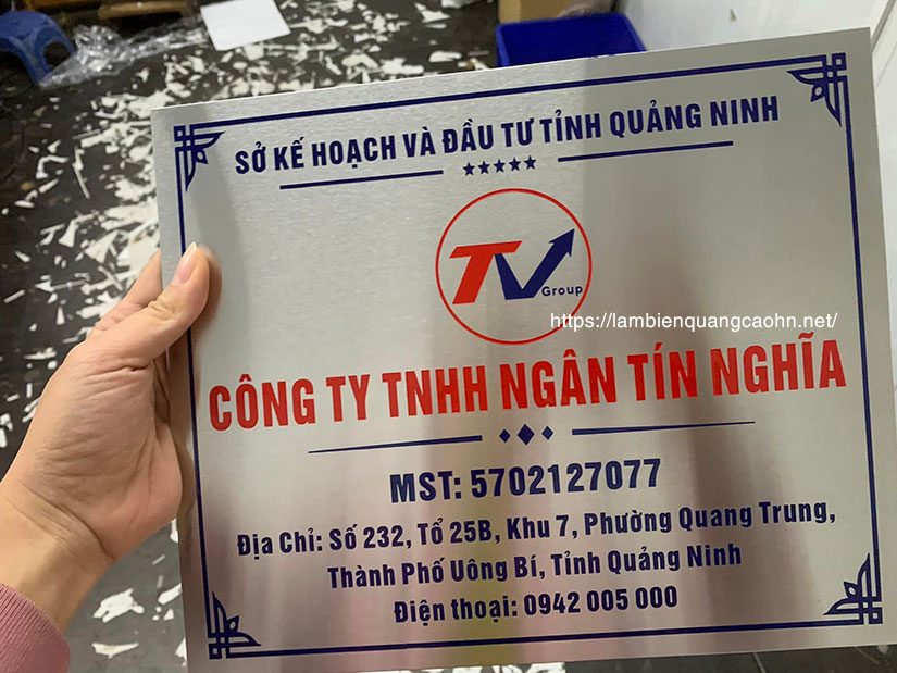 biển công ty inox, làm biển công ty tại Cầu Giấy, biển công ty, biển inox, biển tên công ty