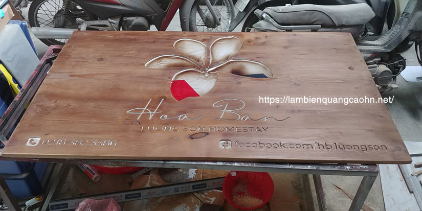 Biển gỗ, biển quảng cáo gỗ, biển quảng cáo vân gỗ, biển hiệu gỗ, bảng hiệu gỗ