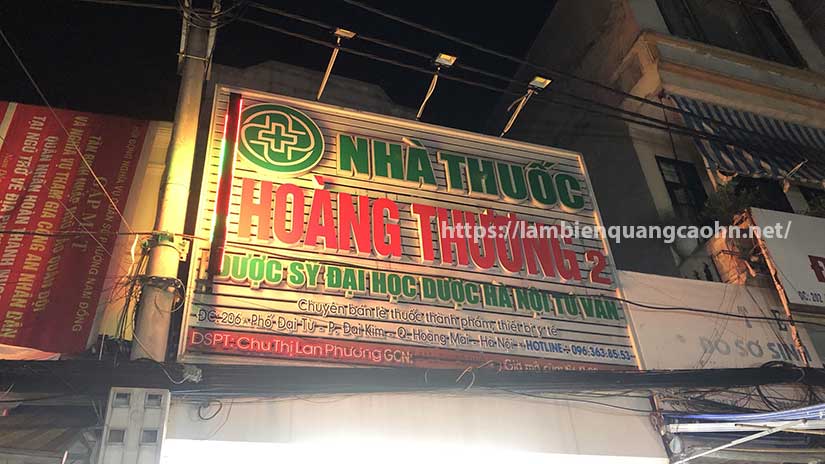 biển hiệu quảng cáo lắp thanh lam bằng nhôm, sắt