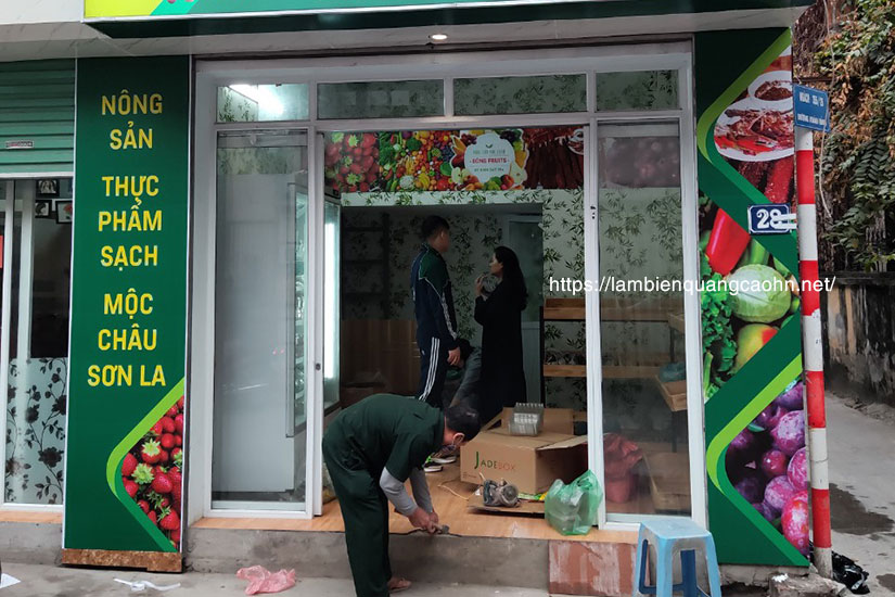 Biển hộp đèn, biển quảng cáo thực phẩm sạch, biển 3M