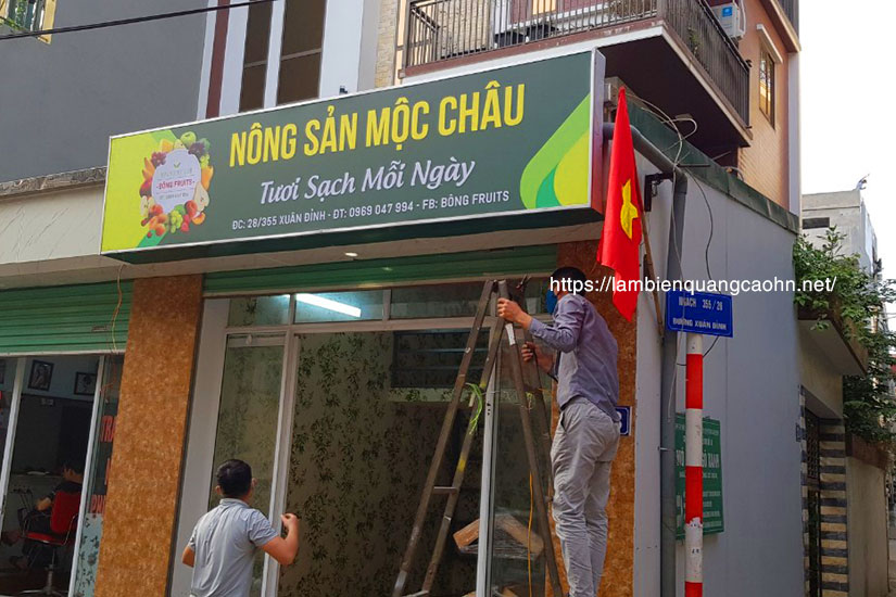 Biển hộp đèn, biển quảng cáo thực phẩm sạch, biển 3M