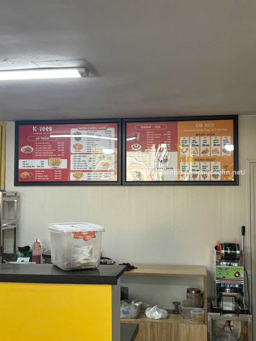 Biển hộp đèn siêu mỏng, biển hộp đèn led siêu mỏng, biển mica treo tường