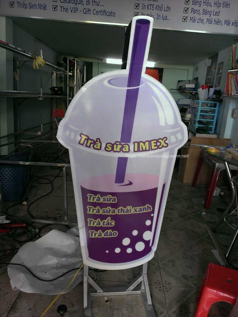 biển hộp đèn ly trà sữa, mô hình cốc trà sữa