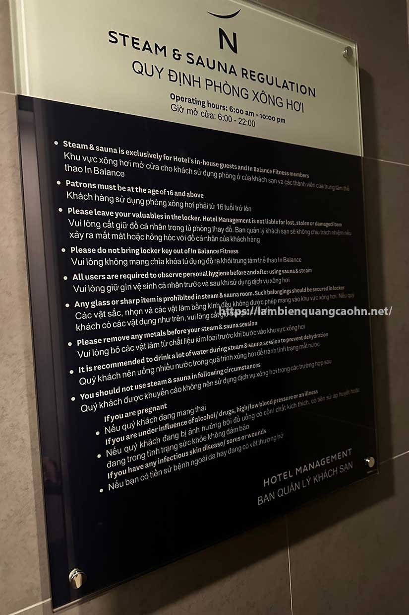 Biển nội quy khách sạn
