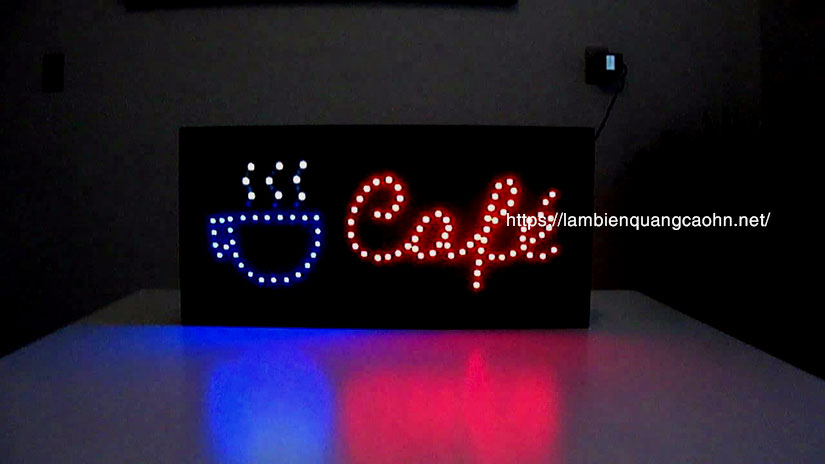 Biển vẫy LED, biển led, biển quảng cáo led, biển LED vẫy, biển quán cafe, bảng hiệu LED