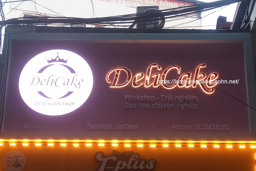 Biển quảng cáo alu, biển chữ inox sáng chân, biển cửa hàng bánh ngọt, biển alu chữ nổi, mẫu biển cửa hàng bánh ngọt