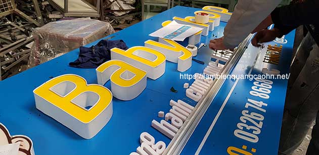 biển quảng cáo aluminium, làm biển quảng cáo, biển quảng cáo chữ nổi đẹp, biển alu chữ nổi, chữ mica nổi