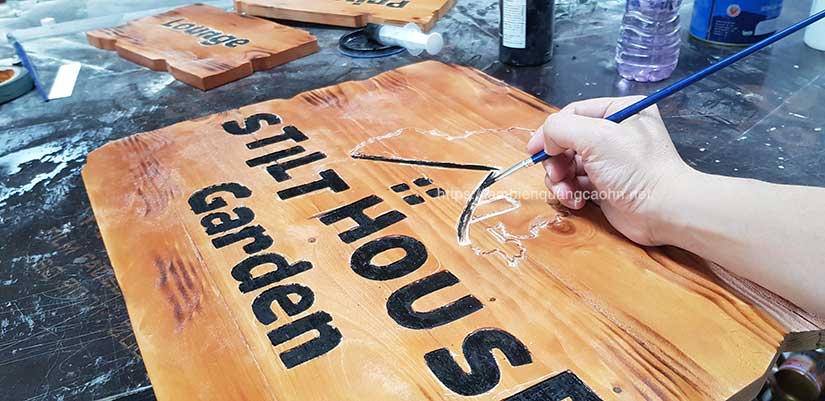 biển quảng cáo gỗ, biển gỗ, biển quảng cáo homestay