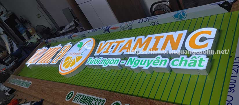 biển quảng cáo nước ép trái cây, biển chữ nổi LED