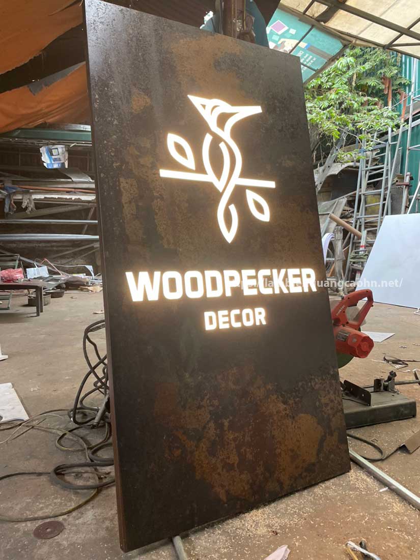 Biển quảng cáo sắt rỉ, biển sắt rỉ, biển sắt gỉ, corten sign