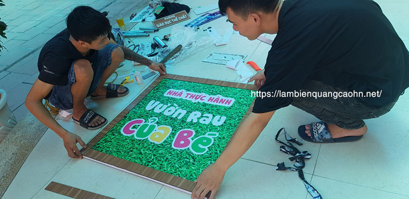 mẫu biển trường mầm non đẹp, biển trường mầm non, biển lớp mầm non, biển quảng cáo trường mầm non