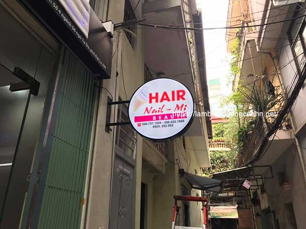 biển salon tóc, mẫu biển quảng cáo tóc đẹp, biển vẫy tròn