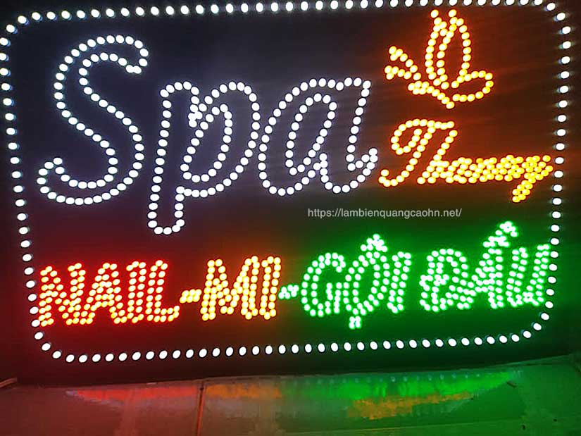 Biển vẫy đẹp, biển vẫy LED, biển spa, biển tóc, biển nail, biển mi và móng, biển quảng cáo tóc và phun xăm,