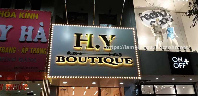 Biển chữ nổi mica LED; Biển cửa hàng thời trang