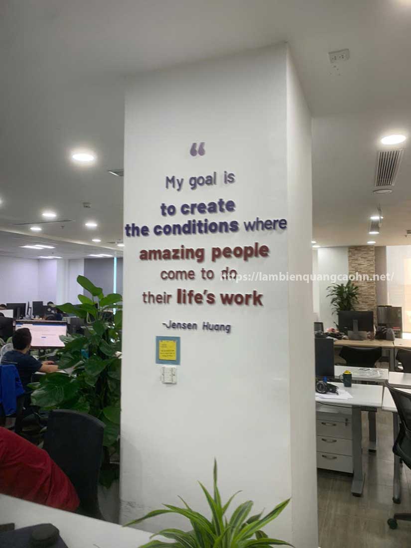 chữ nổi mica dán tường công ty