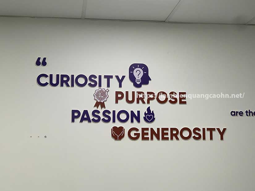 chữ nổi mica dán tường công ty